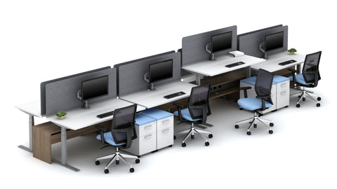 AIS Calibrate Community Height Adjustable Privacy Screen Workstations