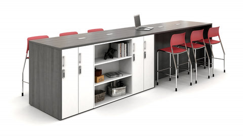 AIS Calibrate Conference Bar Height Conference Table With Storage