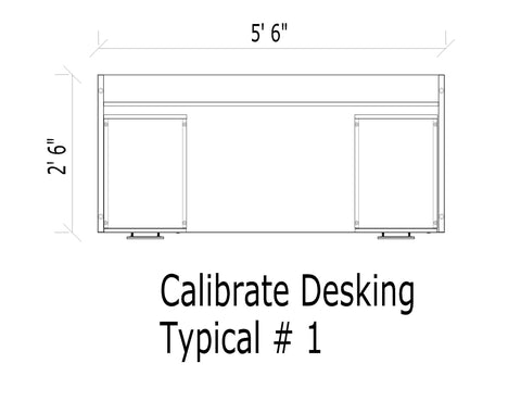 AIS Calibrate Rectangular Desk With Two Full Pedestals