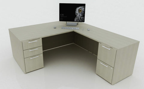 AIS Calibrate L-Desk With Two Full Pedestals