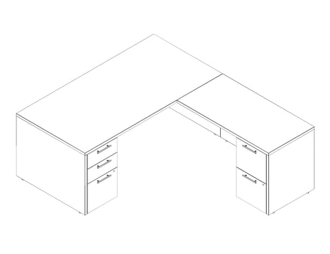 AIS Calibrate L-Desk With Two Full Pedestals