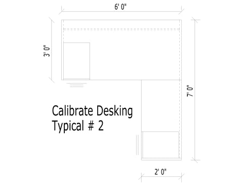 AIS Calibrate L-Desk With Two Full Pedestals