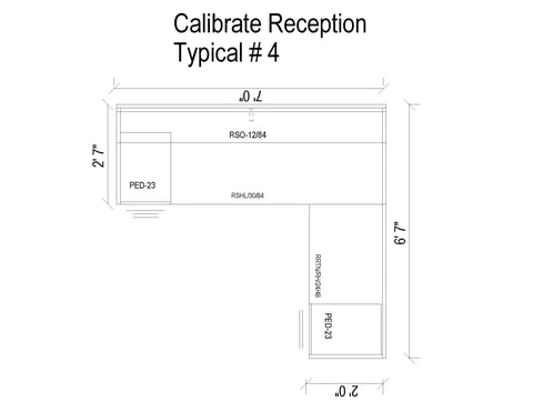 AIS Calibrate Reception L -Desk With Full Pedestals And Transaction Top