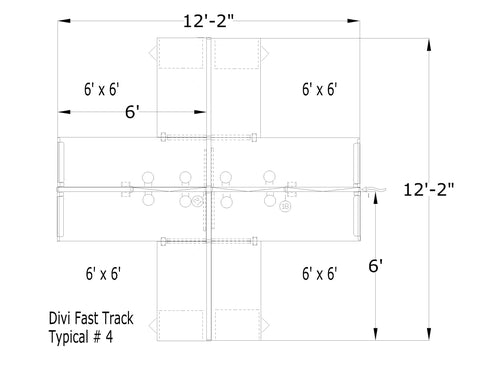 AIS Divi 6x6 53 High 4 pack Workstations