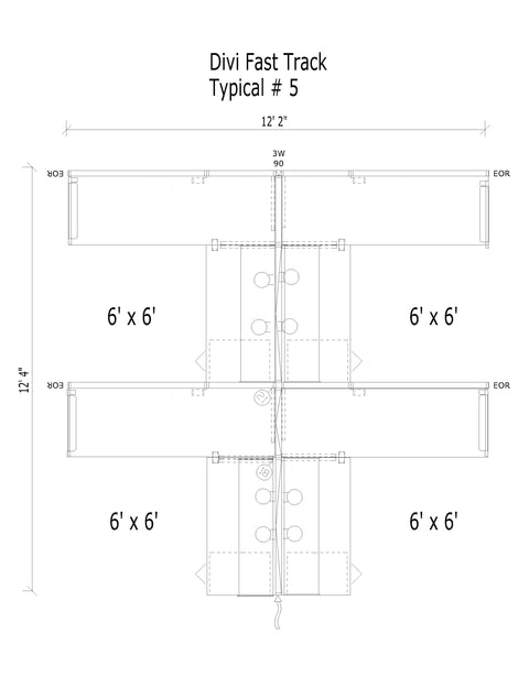 AIS Divi 6x6 66 High Spine 4 pack Workstations