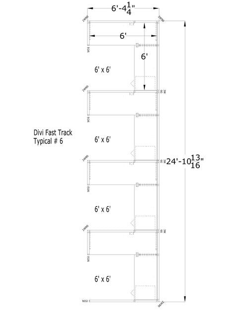 AIS Divi 6x6 66 High 4 Pack Single Row Workstations