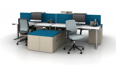 AIS PowerBeam Height Adjustable 4 Pack Workstations